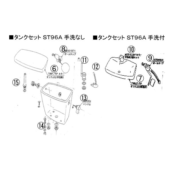 画像2: ジャニス工業 ST96A-0NE0A タンクセット 簡易水洗便器ジャレット 手洗無 ♪ (2)