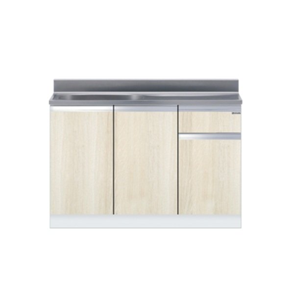 画像1: onedo/ワンド/旧マイセット KTD4-80-120S-(左/右)-RV 木目 KTD4型 薄型 組合せ型流し台 壁出し 一槽流し台 間口120cm 奥行46cm ♪ (1)