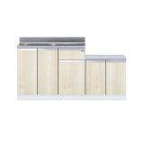 画像: onedo/ワンド/旧マイセット KTD4-80-160K-(左/右)-RV 木目 KTD4型 薄型 一体型流し台 壁出し 間口160cm 奥行46cm ♪