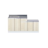 画像: onedo/ワンド/旧マイセット KTD5-80-160K-(左/右)-RV 木目 KTD5型 一体型流し台 壁出し 間口160cm 奥行55cm ♪