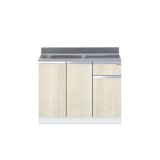 画像: onedo/ワンド/旧マイセット KTD5-80-100S-(左/右)-RV 木目 KTD5型 組合せ型流し台 壁出し 全槽流し台 間口100cm 奥行55cm ♪