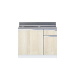 画像: onedo/ワンド/旧マイセット KTD5-80-100S-(左/右)-RV 木目 KTD5型 組合せ型流し台 壁出し 全槽流し台 間口100cm 奥行55cm ♪