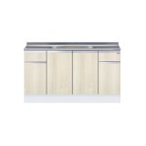 画像: onedo/ワンド/旧マイセット KTD5-85-150S-RV 木目 KTD5型 ハイトップ 組合せ型流し台 壁出し 一槽流し台 間口150cm 奥行55cm ♪