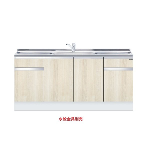 画像1: onedo/ワンド/旧マイセット KTD5-85-170DS-RV 木目 KTD5型 ハイトップ 組合せ型流し台 トップ出し 一槽流し台 間口170cm 奥行55cm ♪ (1)