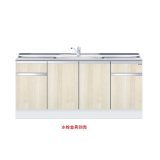 画像: onedo/ワンド/旧マイセット KTD5-85-180DS-RV 木目 KTD5型 ハイトップ 組合せ型流し台 トップ出し 一槽流し台 間口180cm 奥行55cm ♪