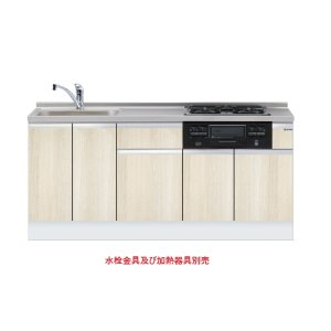 画像: onedo/ワンド/旧マイセット KTD6-85-180DS3G-(左/右)-RV 木目 KTD6型 深型 ビルトイン流し台 トップ出し ベースキャビネット 間口180cm 奥行60cm ♪