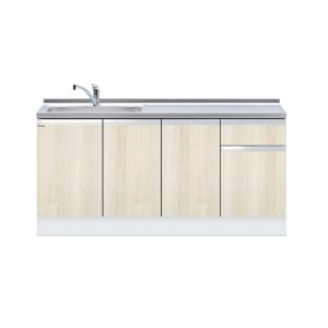 画像: onedo/ワンド/旧マイセット KTD6-85-170DS-(左/右)-RV 木目 KTD6型 深型 組合せ型流し台 トップ出し 一槽流し台 間口170cm 奥行60cm ♪