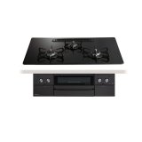 画像: パロマ 『PD-829W-U75GZ プロパン』 ビルトインコンロ WITHNA ウィズナ ブラックライン 75cm 3口 水なし両面焼グリル マッティーブラック