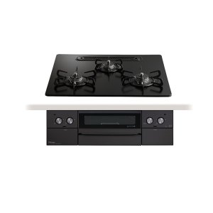 画像: パロマ 『PD-829W-U60GZ プロパン』 ビルトインコンロ WITHNA ウィズナ ブラックライン 60cm 3口 水なし両面焼グリル マッティーブラック
