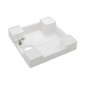 画像: SANEI/三栄水栓 H5410KS-W-640 洗濯機用品 洗濯機パン 洗濯機パン(洗濯機用水栓付) ホワイト