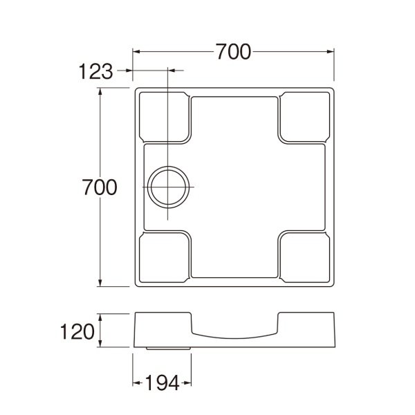 画像2: SANEI/三栄水栓 H5412-W-700 洗濯機用品 洗濯機パン 洗濯機パン ホワイト (2)