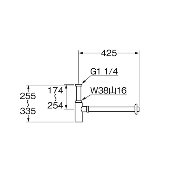 画像2: SANEI/三栄水栓 H7610F-MDP-32 洗面用品 排水トラップ部品 ボトルトラップ (2)