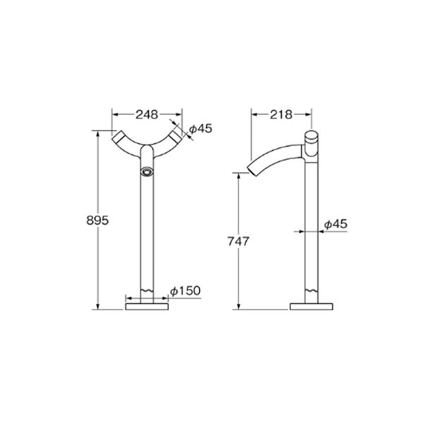画像2: SANEI/三栄水栓 K8500 混合栓 デザイン水栓 ツーバルブ混合栓(立上げ式) 受注生産品 § (2)