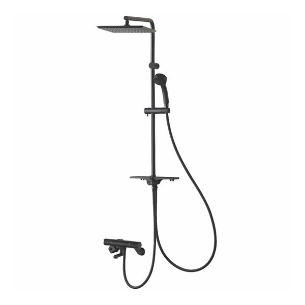 画像1: SANEI/三栄水栓 SK18CK-2S2-MDP 混合栓 壁付シャワー混合栓 サーモシャワー混合栓 URBAN TOWER 寒冷地用 マットブラック 受注生産品 § (1)