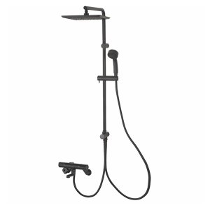 画像: SANEI/三栄水栓 SK18C-2S4-MDP 混合栓 壁付シャワー混合栓 サーモシャワー混合栓 URBAN TOWER マットブラック 受注生産品 §