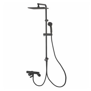 画像: SANEI/三栄水栓 SK18CK-2S4-MDP 混合栓 壁付シャワー混合栓 サーモシャワー混合栓 URBAN TOWER 寒冷地用 マットブラック 受注生産品 §