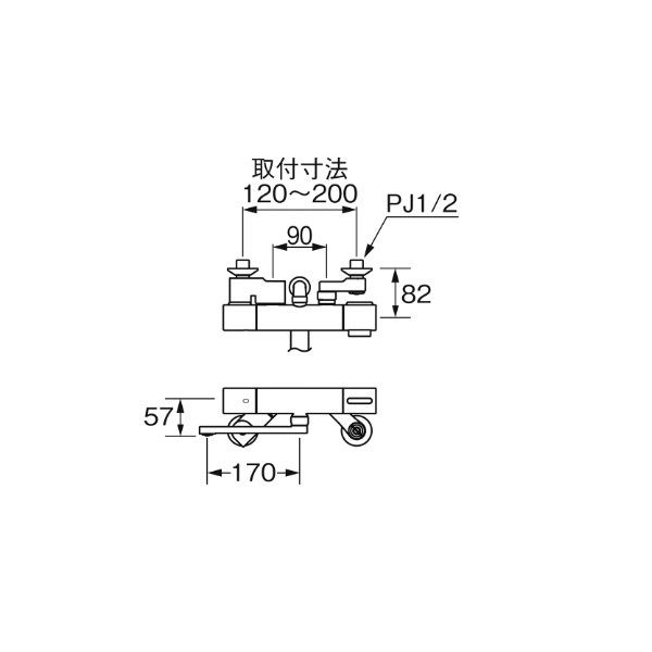 画像2: SANEI/三栄水栓 SK180CT1 混合栓 壁付シャワー混合栓 サーモシャワー混合栓 (2)