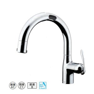 画像: タカギ LC122MN-3NT5 タッチレス蛇口一体型浄水器 シングルレバー混合栓  (ワンホール型) メッキ 水受けボックス不要タイプ LCシリーズ