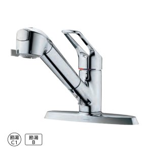 画像: タカギ JL356MN シングルレバー混合栓 2ホール水栓 203mmピッチ用 メッキ 蛇口一体型浄水器 みず工房 クリーンシリーズ