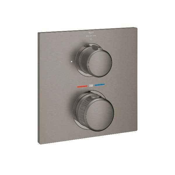 画像1: グローエ 19380AL2J 浴室用水栓 アリュール・サーモスタットシャワー埋込混合栓 化粧部 ブラッシュドハードグラファイト (1)