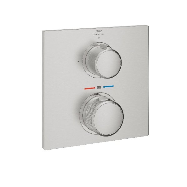 画像1: グローエ 19380DC2J 浴室用水栓 アリュール・サーモスタットシャワー埋込混合栓 化粧部 スーパースチール ※受注生産品 § (1)