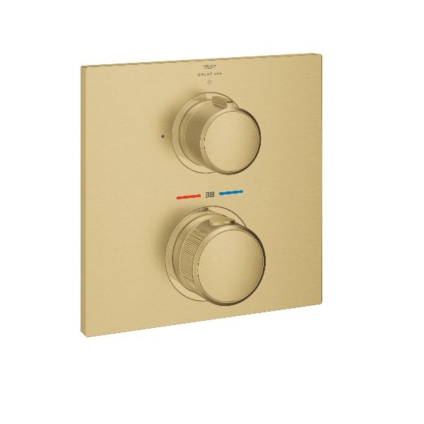 画像1: グローエ 19380GN2J 浴室用水栓 アリュール・サーモスタットシャワー埋込混合栓 化粧部 ブラッシュドクールサンライズ (1)