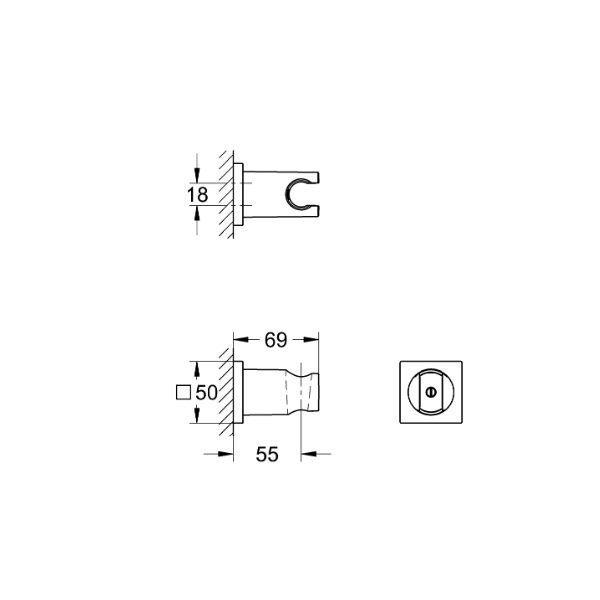 画像2: グローエ 27075AL0J シャワーパーツ シャワーホルダー ブラッシュドハードグラファイト (2)