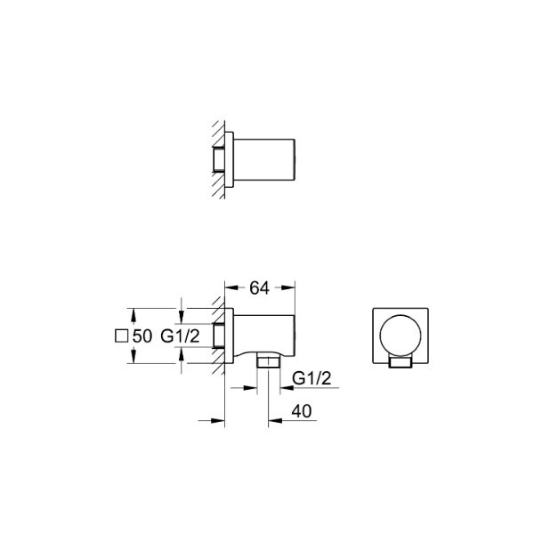 画像2: グローエ 27076DC0J シャワーパーツ シャワー給水口 スーパースチール ※受注生産品 § (2)