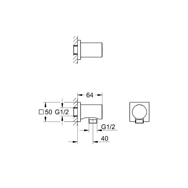 画像2: グローエ 27076GN0J シャワーパーツ シャワー給水口 ブラッシュドクールサンライズ (2)