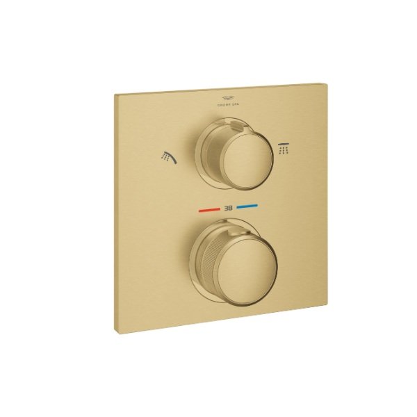 画像1: グローエ 29181GN2J 浴室用水栓 アリュール・サーモスタット シャワー2方切替埋込混合栓 化粧部 ブラッシュドクールサンライズ (1)