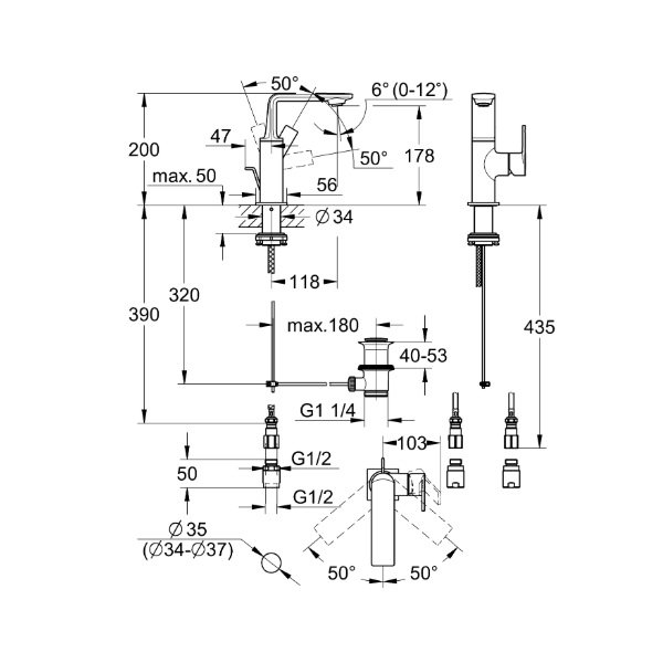 画像2: グローエ 32757DL1J 洗面用水栓 アリュール・シングルレバー 洗面混合栓 Mサイズ（引棒付） ブラッシュドウォームサンセット ※受注生産品 § (2)