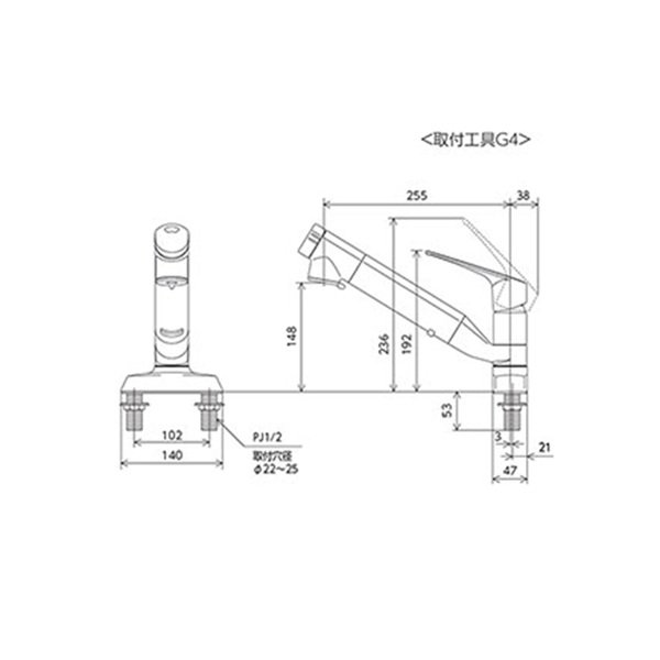 画像2: KVK KM5081ZTECJS 浄水器内蔵用シングルシャワー付混合栓 (eレバー) 寒冷地用 (2)