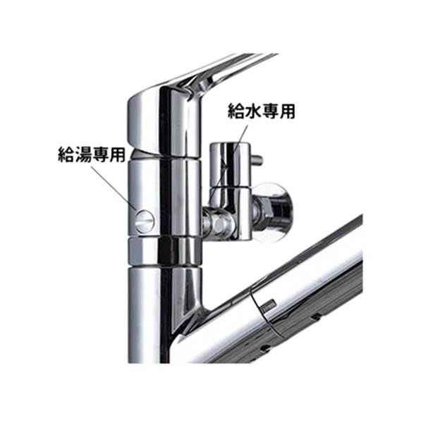 画像2: KVK KM6001EC2TU 浄水器内蔵用シングルシャワー付混合栓 (eレバー) (分岐止水栓付) (2)