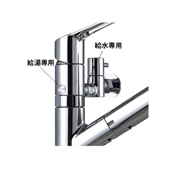 画像2: KVK KM6001ZEC2TU 浄水器内蔵用シングルシャワー付混合栓 (eレバー) (分岐止水栓付) 寒冷地用 (2)