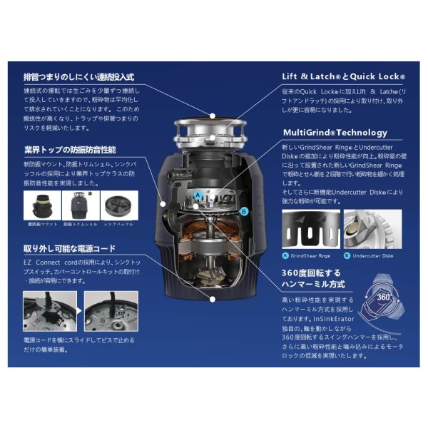 画像4: in sink erator　E750　キッチンディスポーザー  ISE 家庭用ディスポーザ ※スイッチ別売 (AC-105-Bの後継機種) (4)
