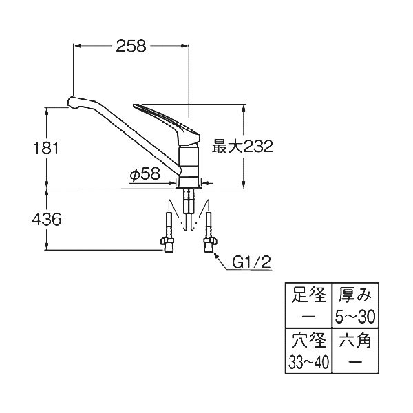 画像2: SANEI/三栄水栓 K87102EJK 混合栓 スプレー混合栓 シングルワンホールスプレー混合栓 寒冷地 (2)