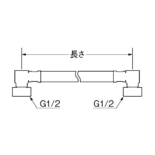 画像2: SANEI/三栄水栓 T1902-13X500 配管 ベンリーカン ベンリーフレキ (L型・回転式) (2)