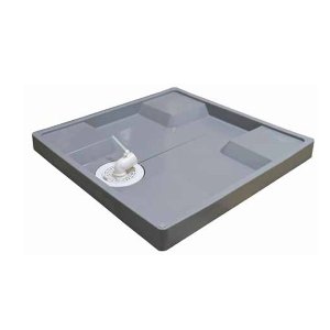 画像: シナネン ESB-6464G 洗濯機防水パン ベストレイ スタンダードタイプ トラップ位置:センター 泡逆流防止ヨコ引き排水トラップ付 グレー ♪