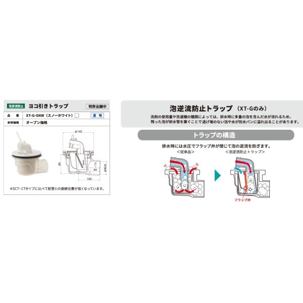 画像2: シナネン ESB-6464G 洗濯機防水パン ベストレイ スタンダードタイプ トラップ位置:センター 泡逆流防止ヨコ引き排水トラップ付 グレー ♪ (2)