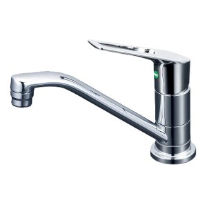 画像: KVK KM5011UTR2EC 取付穴兼用型・シングル混合栓(eレバー)撥水 200mmパイプ付