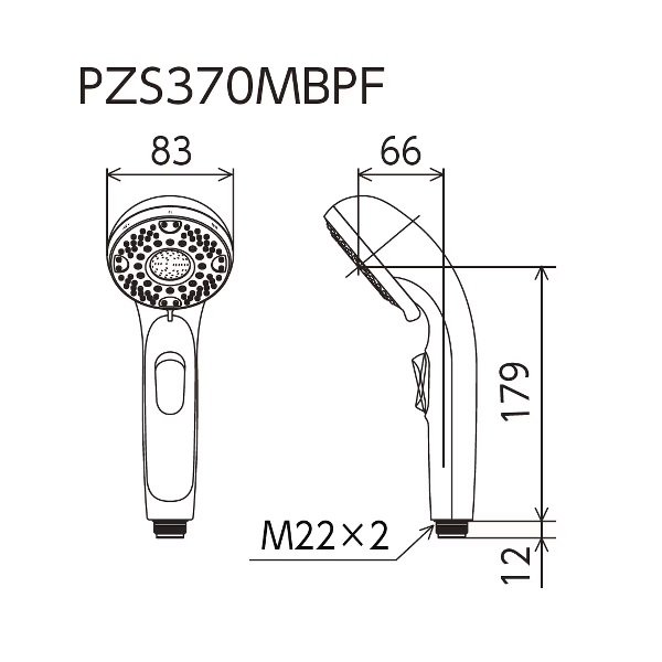 画像3: KVK PZS370MBPF ワンストップ付ウルトラファインバブルシャワーヘッド マットブラック (3)
