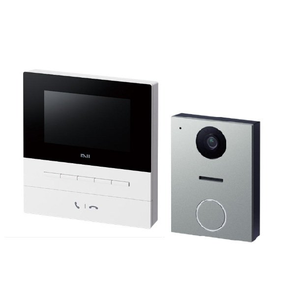 画像1: Nasta KS-ND02A-WSV インターホン2 親機ホワイト×子機シルバー Interphon2 玄関子機＋室内親機セット 24時間防犯カメラ機能 自動応答 スマホ対応 (1)