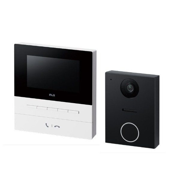 画像1: Nasta KS-ND02A-WBK インターホン2 親機ホワイト×子機ブラック Interphon2 玄関子機＋室内親機セット 24時間防犯カメラ機能 自動応答機能 スマホ対応 (1)