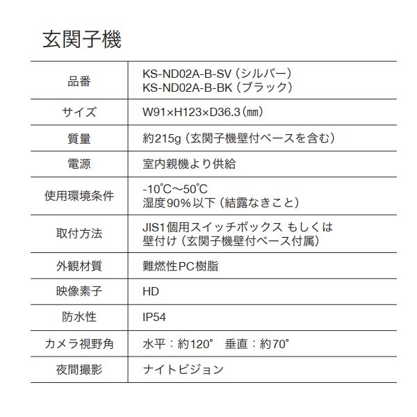画像2: Nasta KS-ND02A-B-SV 玄関子機 シルバー インターホン2 Interphon2 KS-ND02A用 増設・交換部材 (2)