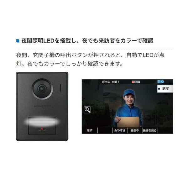 画像2: 『在庫あり』 アイホン  WP-DA/B カメラ付き玄関子機 露出型 1個用スイッチボックス対応 スマートフォン連動テレビドアホン WP-24シリーズ ☆[本州四国送料無料] (2)