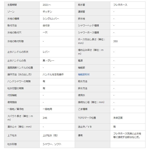 画像2: TOTO キッチン用水栓金具　TKN34PBTA　シングル混合水栓 台付き(1穴) タッチスイッチ・ハンドシャワータイプ [■] (2)