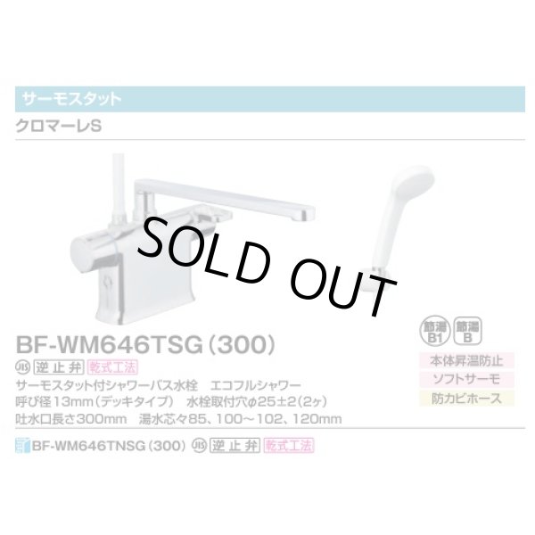 画像2: 【在庫あり】INAX/LIXIL　BF-WM646TSG(300)　サーモスタット付シャワーバス水栓 エコフルスプレーシャワー クロマーレS デッキタイプ 一般地 [☆2] (2)