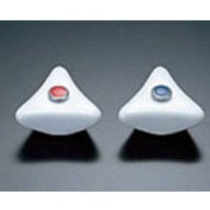 画像: 水栓部品 INAX/LIXIL　A-072-2　陶器製三角ハンドル 赤ビス付[◇]