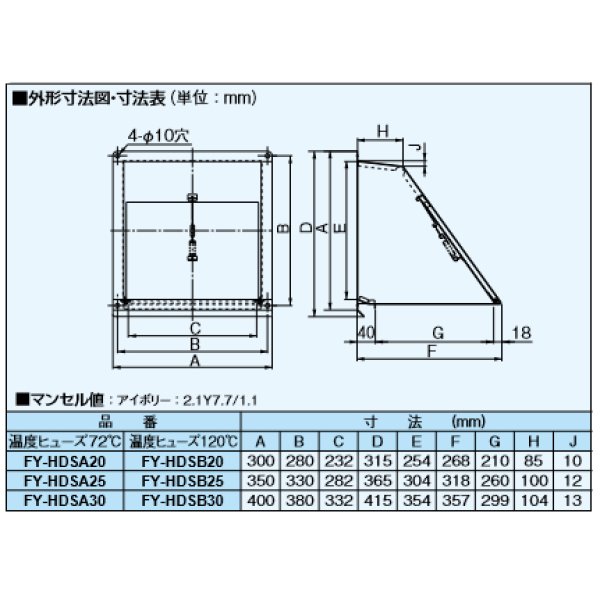 買取り実績 パナソニック FY-HDSB30 屋外フード 防火ダンパー付 鋼板製 一般換気扇用部材