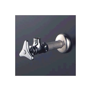画像: 止水栓 KVK　K6S-P2　アングル形止水栓 ステンレス製給水管、銅パイプ ナットなし 固定こま